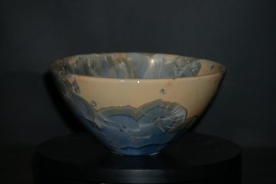 Petit Bol en porcelaine cristaux gris-bleu