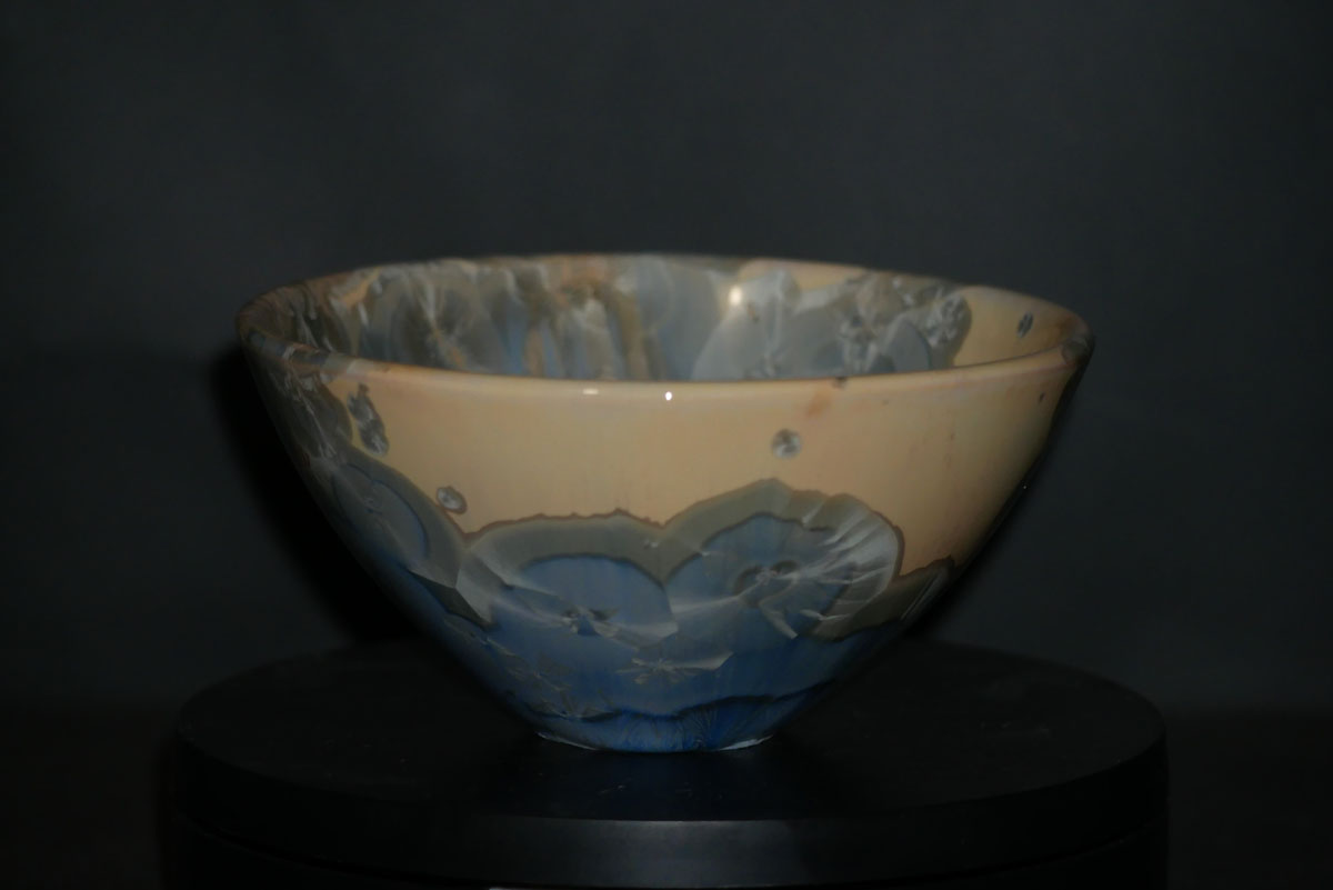 Petit Bol en porcelaine cristaux gris-bleu