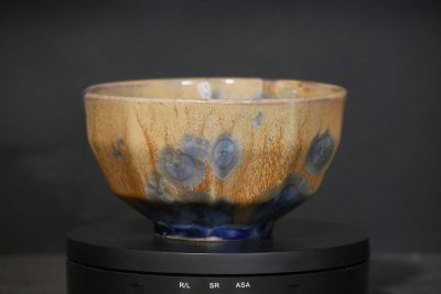 Bol à facettes en porcelaine cristaux bleus