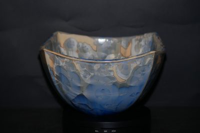 Saladier carré en porcelaine gris bleu