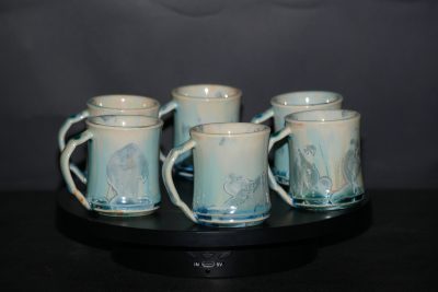 Lot de 6 tasses à café expresso en porcelaine turquoises