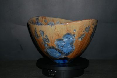 Saladier en porcelaine cristaux bleu intense taille moyenne