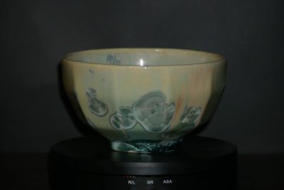 Bol à facettes en porcelaine vert turquoise