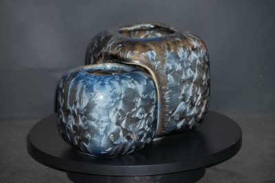 Doubles vases imbriqués en grès