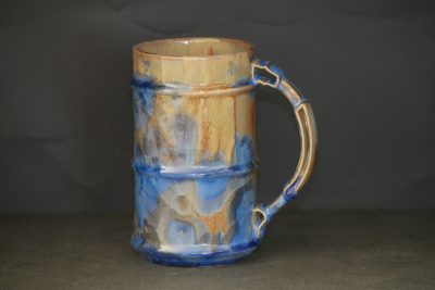 Chope à bière en porcelaine cristaux bleu intense nuit 60cl