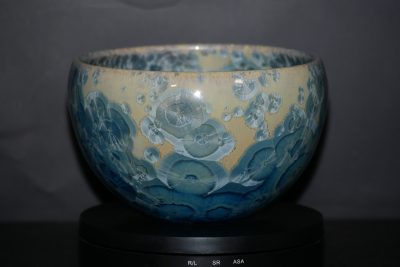 Grand bol en porcelaine cristaux gris-vert 10 cm