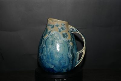 Carafe en porcelaine 85 cl bleu-vert métallisé