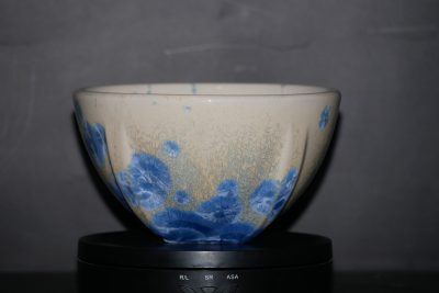 Grand bol en porcelaine cristaux bleu-ciel 9 cm