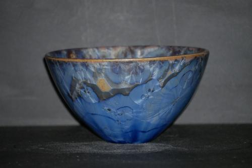 Bol japonais porcelaine bleu mauve taille moyenne