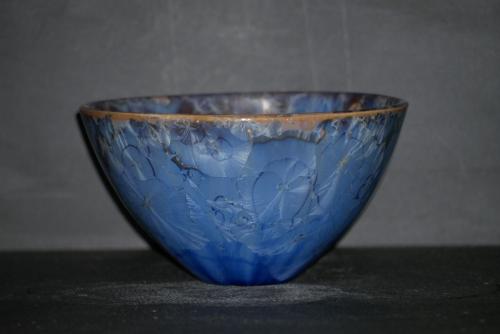 Bol japonais porcelaine bleu mauve taille moyenne