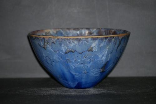 Bol japonais porcelaine bleu mauve taille moyenne