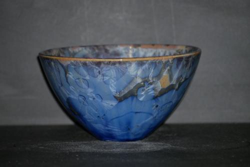 Bol japonais porcelaine bleu mauve taille moyenne