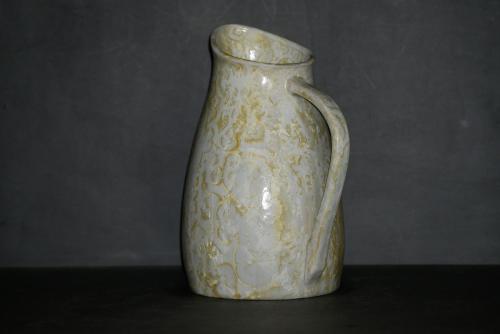 Carafe grès blanc cristaux jaunes 1l