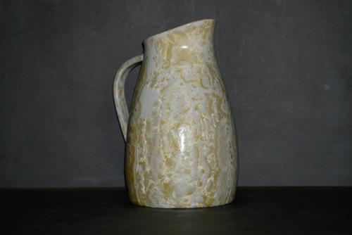 Carafe grès blanc cristaux jaunes 1l