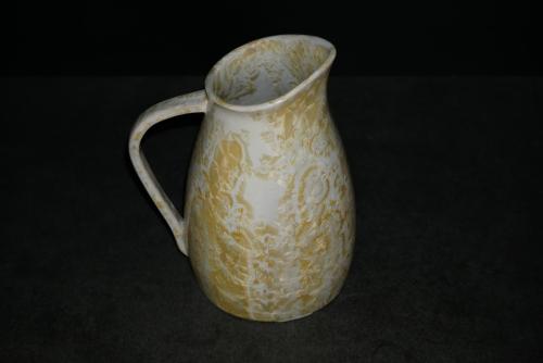 Carafe grès blanc cristaux jaunes 1l