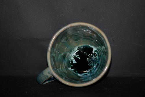 Tasse à rayures porcelaine vert d'eau