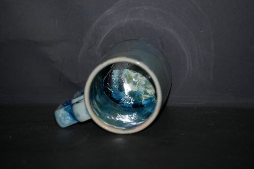 Tasse anse carrée porcelaine turquoise 30cl