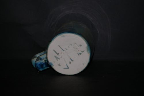 Tasse anse carrée porcelaine turquoise 30cl