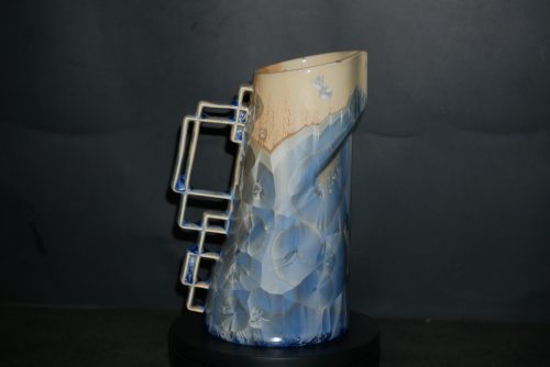 Carafe en porcelaine 600 ml cristaux gris-bleu