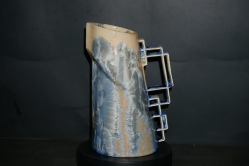 Carafe en porcelaine 600 ml cristaux gris-bleu