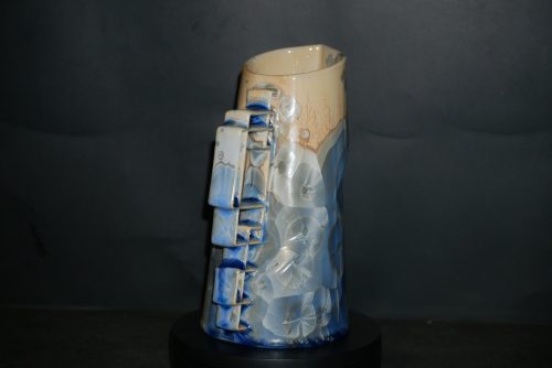 Carafe en porcelaine 600 ml cristaux gris-bleu