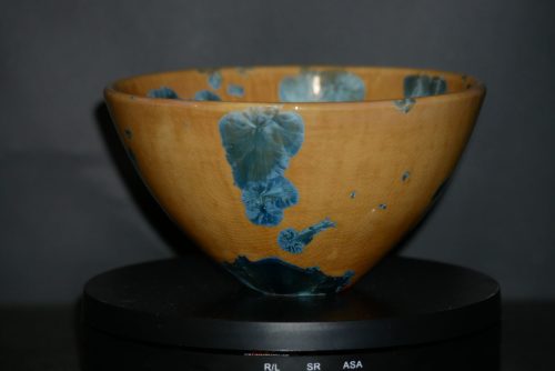 Bol porcelaine forme japonais orange bleu