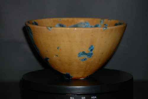 Bol porcelaine forme japonais orange bleu