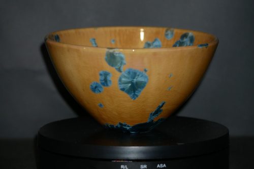 Bol porcelaine forme japonais orange bleu