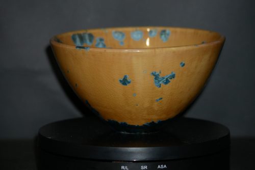 Bol porcelaine forme japonais orange bleu