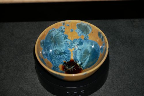 Bol porcelaine forme japonais orange bleu