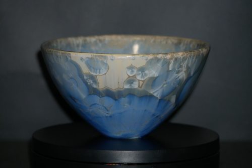 Céramique artisanale bol porcelaine ocre gris-bleu