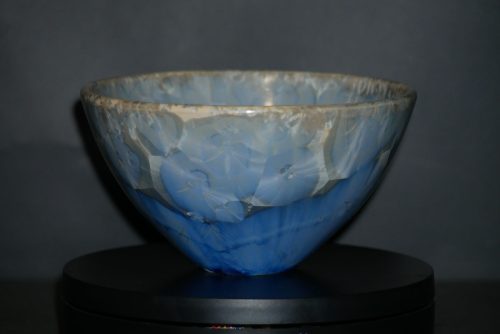 Céramique artisanale bol porcelaine ocre gris-bleu