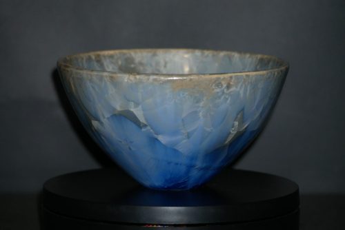 Céramique artisanale bol porcelaine ocre gris-bleu