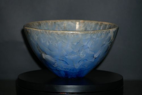 Céramique artisanale bol porcelaine ocre gris-bleu