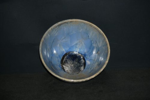 Céramique artisanale bol porcelaine ocre gris-bleu