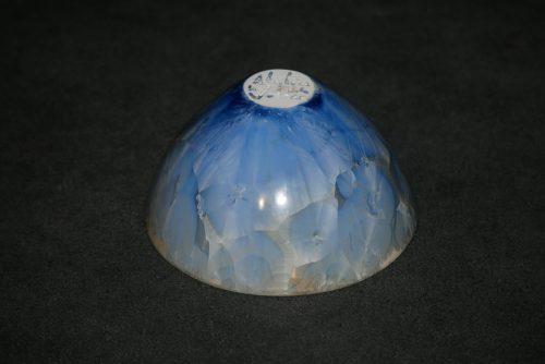 Céramique artisanale bol porcelaine ocre gris-bleu