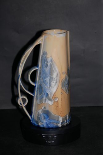 Pichet en porcelaine cristaux gris bleu 75cl