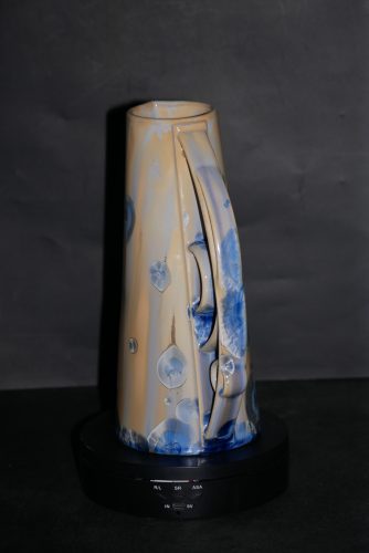 Pichet en porcelaine cristaux gris bleu 75cl