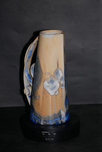 Pichet en porcelaine cristaux gris bleu 75cl