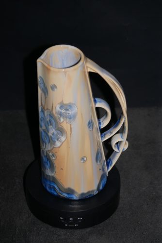 Pichet en porcelaine cristaux gris bleu 75cl