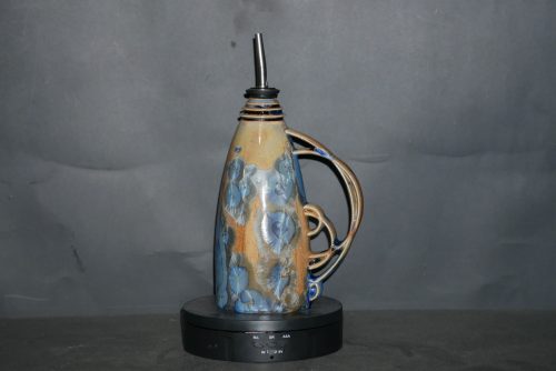 Huilier céramique artisanale cristaux bleu intense