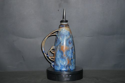 Huilier céramique artisanale cristaux bleu intense
