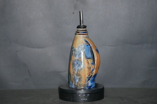Huilier céramique artisanale cristaux bleu intense