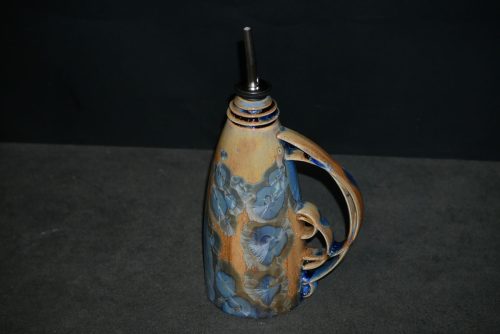 Huilier céramique artisanale cristaux bleu intense