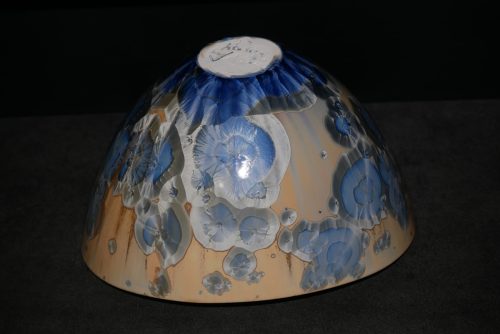 Grand saladier design porcelaine-gris-bleu