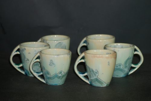 Tasses à café expresso turquoise en porcelaine