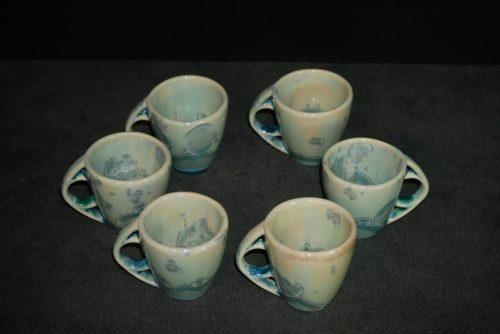 Tasses à café expresso turquoise en porcelaine