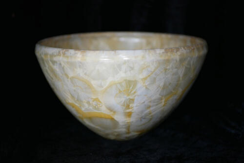 Saladier conique porcelaine blanc or