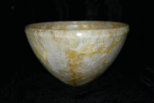 Saladier conique porcelaine blanc or