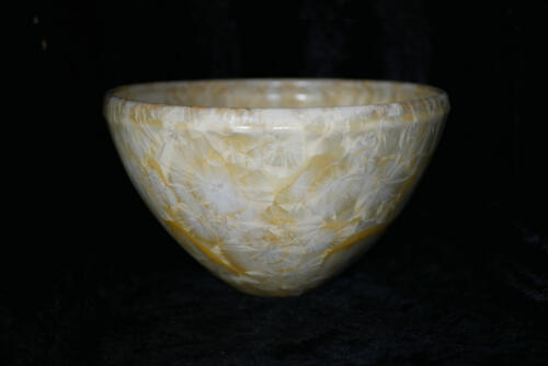 Saladier conique porcelaine blanc or